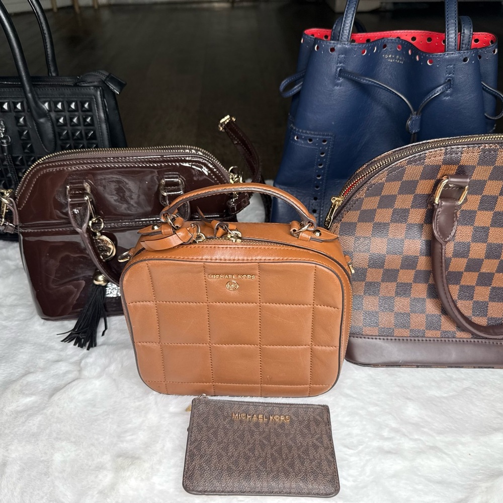 Michael Kors Brown Quilted Satchel